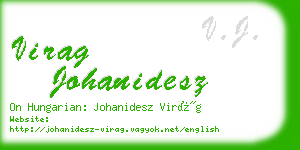 virag johanidesz business card